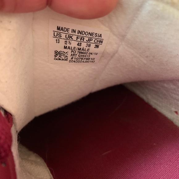 Mens Adidas Samba, maroon/deep red, size 13 - Picture 5 of 5